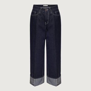 NWT OAK + FORT Dark Blue High-Rise Cuffed Jean